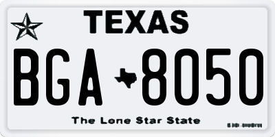 TX license plate BGA8050