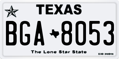 TX license plate BGA8053
