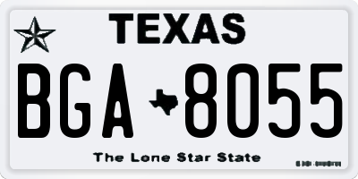 TX license plate BGA8055