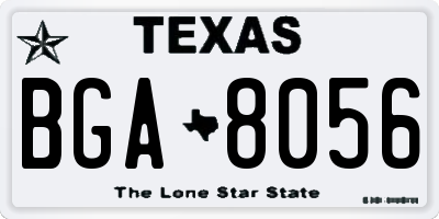 TX license plate BGA8056