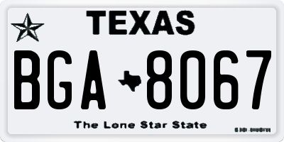 TX license plate BGA8067