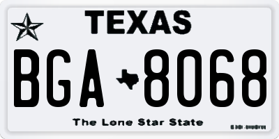 TX license plate BGA8068