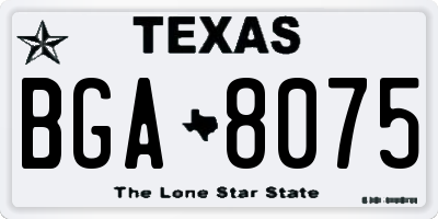 TX license plate BGA8075