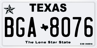 TX license plate BGA8076