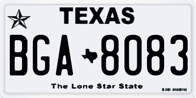 TX license plate BGA8083