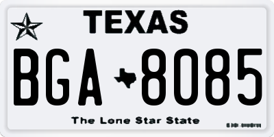 TX license plate BGA8085