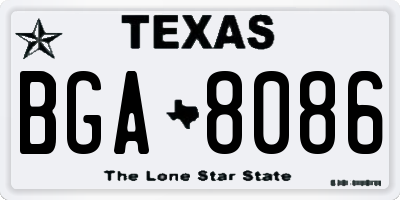 TX license plate BGA8086