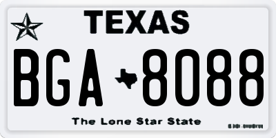 TX license plate BGA8088
