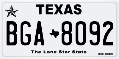TX license plate BGA8092