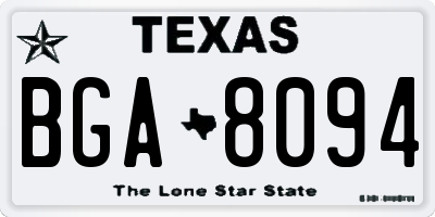 TX license plate BGA8094