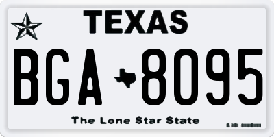 TX license plate BGA8095