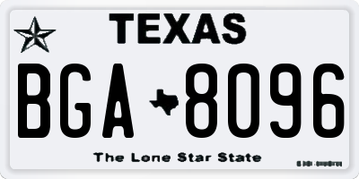 TX license plate BGA8096