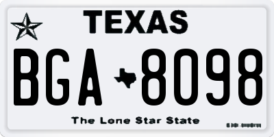 TX license plate BGA8098