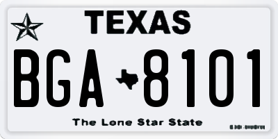 TX license plate BGA8101