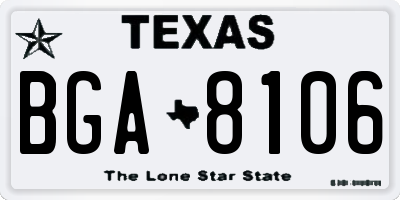 TX license plate BGA8106