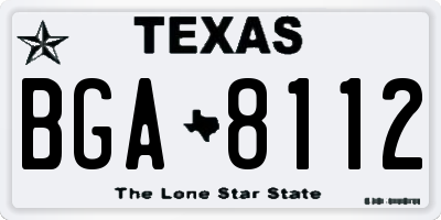 TX license plate BGA8112
