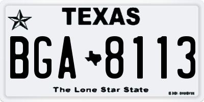 TX license plate BGA8113