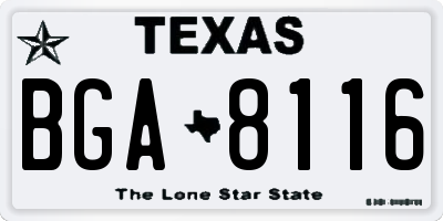 TX license plate BGA8116