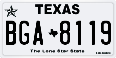 TX license plate BGA8119
