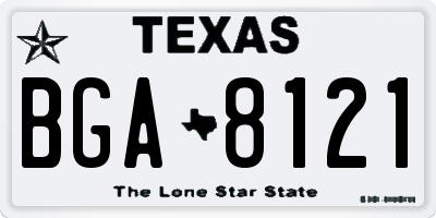 TX license plate BGA8121