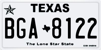 TX license plate BGA8122