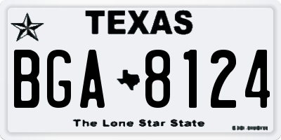TX license plate BGA8124