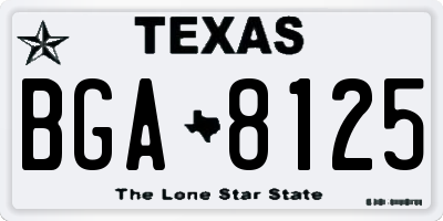 TX license plate BGA8125