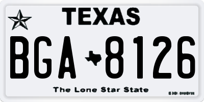 TX license plate BGA8126
