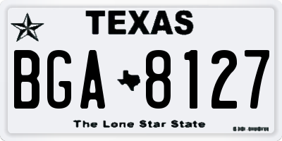 TX license plate BGA8127