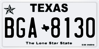 TX license plate BGA8130