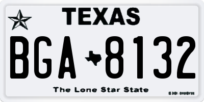 TX license plate BGA8132