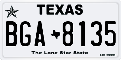 TX license plate BGA8135