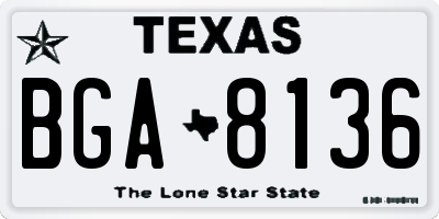 TX license plate BGA8136