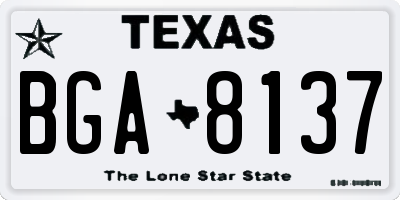 TX license plate BGA8137