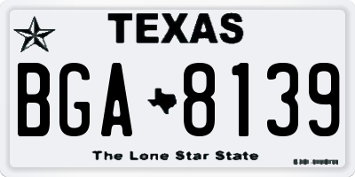 TX license plate BGA8139