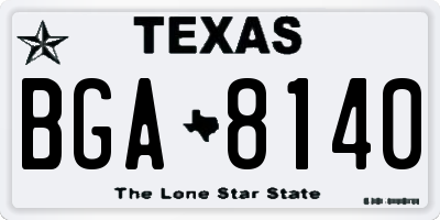 TX license plate BGA8140