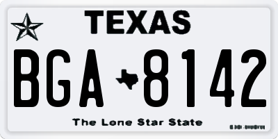 TX license plate BGA8142