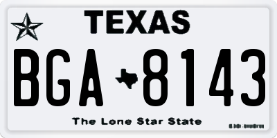 TX license plate BGA8143