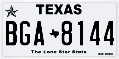 TX license plate BGA8144