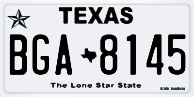 TX license plate BGA8145