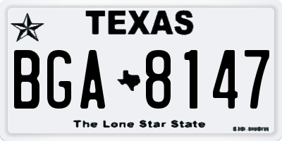 TX license plate BGA8147
