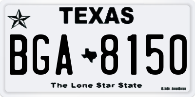 TX license plate BGA8150