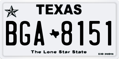 TX license plate BGA8151