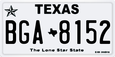 TX license plate BGA8152