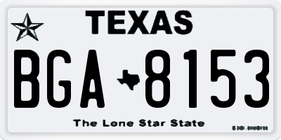 TX license plate BGA8153