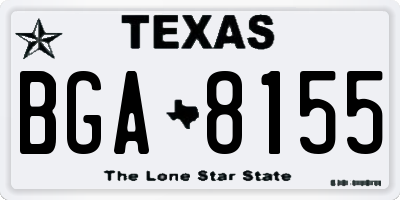 TX license plate BGA8155