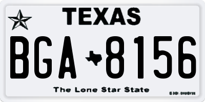 TX license plate BGA8156