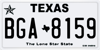 TX license plate BGA8159
