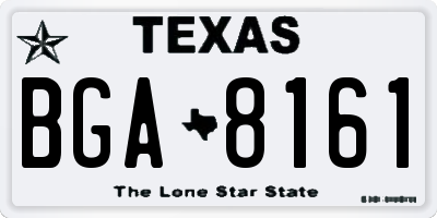 TX license plate BGA8161
