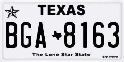 TX license plate BGA8163